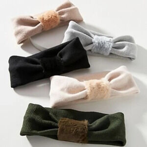 Anthropologie Andrea  Black Faux Fur headband